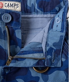 bermuda garcon cargo avec ceinture motif camouflage - camps united bleu shorts bermudas et pantacourtsC287501_2