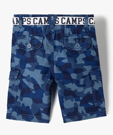 bermuda garcon cargo avec ceinture motif camouflage - camps united bleuC287501_3