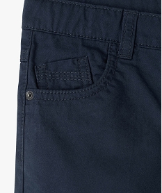bermuda garcon en coton twill uni a revers navyC287801_2