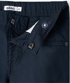 bermuda garcon en coton twill uni a revers navyC287801_3