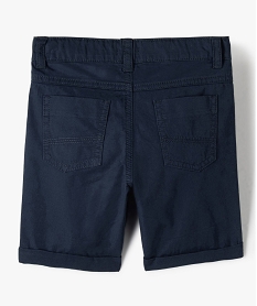 bermuda garcon en coton twill uni a revers navyC287801_4
