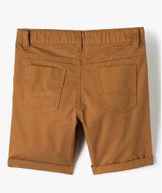 bermuda garcon en coton twill uni a revers brun shorts bermudas et pantacourtsC287901_3