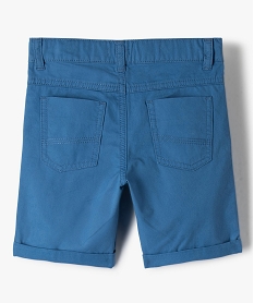 bermuda garcon en coton twill uni a revers bleu shorts bermudas et pantacourtsC288001_4