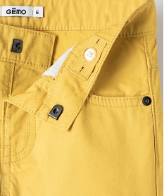 bermuda garcon en coton twill uni a revers jaune shorts bermudas et pantacourtsC288101_2