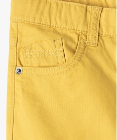 bermuda garcon en coton twill uni a revers jaune shorts bermudas et pantacourtsC288101_3