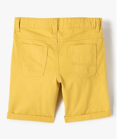 bermuda garcon en coton twill uni a revers jaune shorts bermudas et pantacourtsC288101_4
