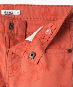 bermuda en coton twill imprime a revers garcon orange shorts bermudas et pantacourtsC288301_2