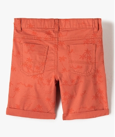 bermuda en coton twill imprime a revers garcon orange shorts bermudas et pantacourtsC288301_3