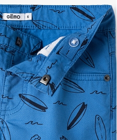 bermuda en coton twill imprime a revers garcon bleu shorts bermudas et pantacourtsC288501_2