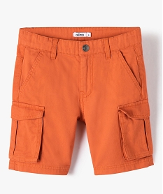 GEMO Bermuda garçon coupe regular à poches latérales Orange