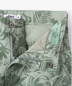 bermuda garcon imprime coupe regular a poches laterales vert shorts bermudas et pantacourtsC288901_2
