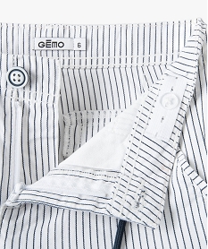 bermuda garcon raye en coton blanc shorts bermudas et pantacourtsC289601_2