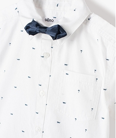 chemise garcon a manches courtes avec noud papillon blancC290201_2