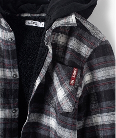 chemise garcon doublee sherpa avec capuche amovible imprimeC290301_2