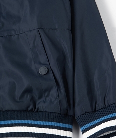 blouson garcon leger avec capuche et finition bord-cote bleu vestes manteaux et blousonsC291501_4
