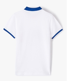 polo garcon a manches courtes en maille piquee - camps united blanc polosC291901_3