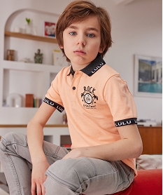 GEMO Polo garçon à col et manches contrastants - LuluCastagnette Orange