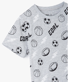 tee-shirt garcon imprime a manches courtes grisC293201_2