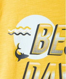 tee-shirt garcon a manches courtes et motif requin jauneC294201_2