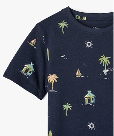 tee-shirt garcon imprime ocean a manches courtes bleuC296101_2