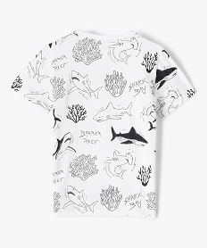 tee-shirt garcon imprime ocean a manches courtes blancC296201_3