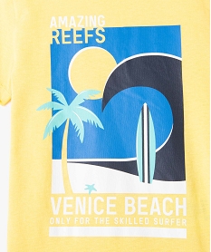 tee-shirt garcon a manches courtes imprime venice beach jauneC296401_2