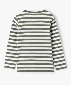 tee-shirt garcon raye a manches longues et poche poitrine imprime tee-shirtsC299001_3