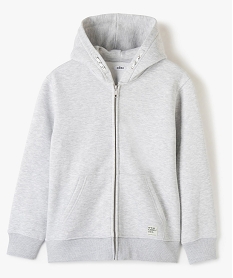 sweat a capuche avec fermeture zippee garcon gris sweatsC302101_1