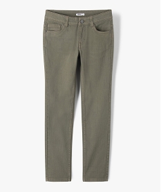 GEMO Pantalon garçon style jean slim 5 poches Vert
