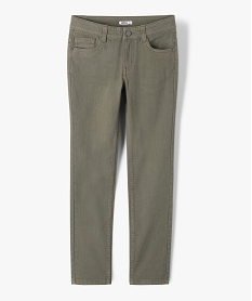 GEMO Pantalon garçon style jean slim 5 poches kaki clair