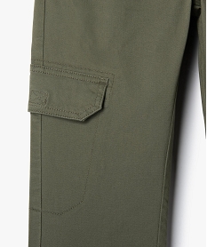 pantalon en toile coupe jogger slim garcon vert pantalonsC303601_2