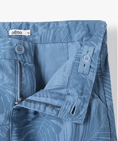 bermuda imprime coupe slim en toile de coton garcon bleuC304301_2