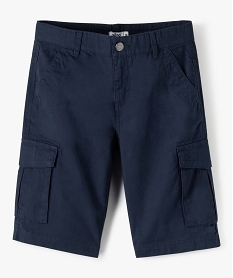 GEMO Bermuda cargo en twill uni coupe Regular garçon navy