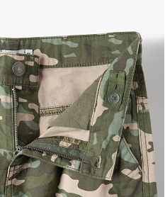 bermuda garcon cargo en twill imprime coupe regular vert shorts bermudas et pantacourtsC304601_2