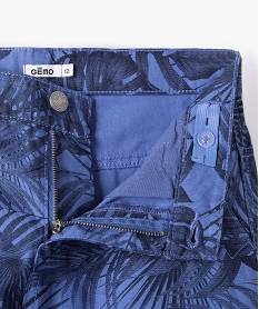 bermuda garcon cargo en twill imprime coupe regular bleu shorts bermudas et pantacourtsC304701_2