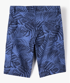 bermuda garcon cargo en twill imprime coupe regular bleu shorts bermudas et pantacourtsC304701_3