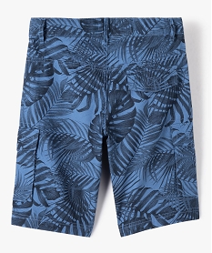 bermuda garcon cargo en twill imprime coupe regular bleu shorts bermudas et pantacourtsC304701_4