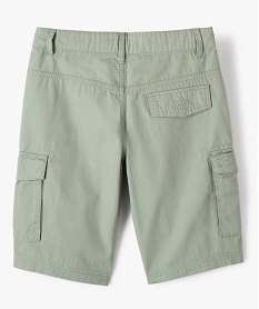 bermuda cargo en twill uni coupe regular garcon vert shorts bermudas et pantacourtsC304901_3