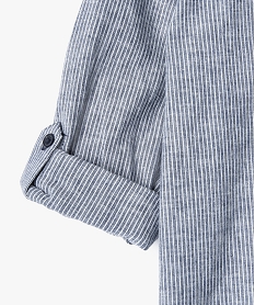 chemise garcon rayee a manches longues en lincoton imprimeC305501_2