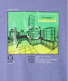 tee-shirt garcon a manches courtes imprime geek violet tee-shirtsC307201_2