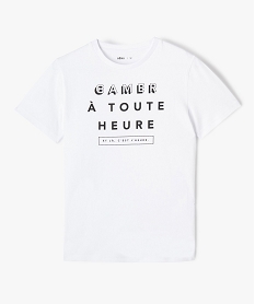 GEMO Tee-shirt garçon avec message humoristique Blanc