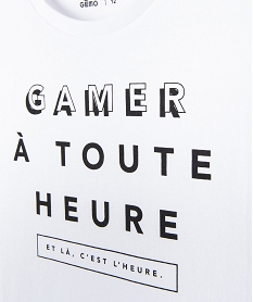 tee-shirt garcon avec message humoristique blanc tee-shirtsC307501_2