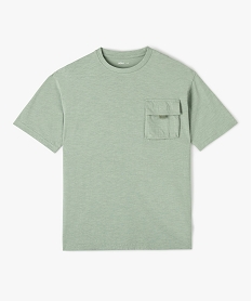 tee-shirt garcon en coton flamme a manches courtes et poche poitrine vert tee-shirtsC311501_1