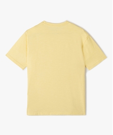 tee-shirt garcon en coton flamme a manches courtes et poche poitrine jaune tee-shirtsC311601_3