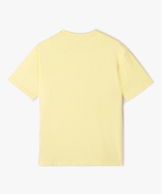 tee-shirt garcon en coton flamme a manches courtes et poche poitrine jaune tee-shirtsC311601_4
