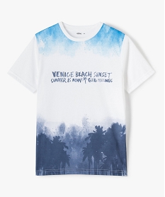 tee-shirt garcon a manches courtes imprime californie blancC312201_1
