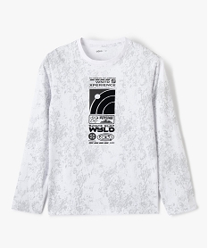 tee-shirt garcon a manches longues avec motif nature blanc tee-shirtsC312801_2