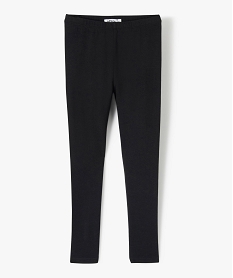 GEMO Legging fille long uni en coton stretch Noir