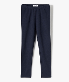 GEMO Legging long uni en coton stretch fille navy