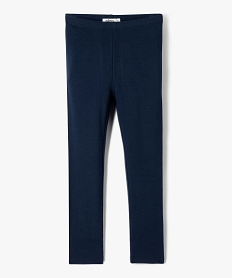 legging fille long uni en coton stretch bleuC313601_4